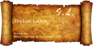 Ibolya Lajos névjegykártya