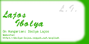 lajos ibolya business card